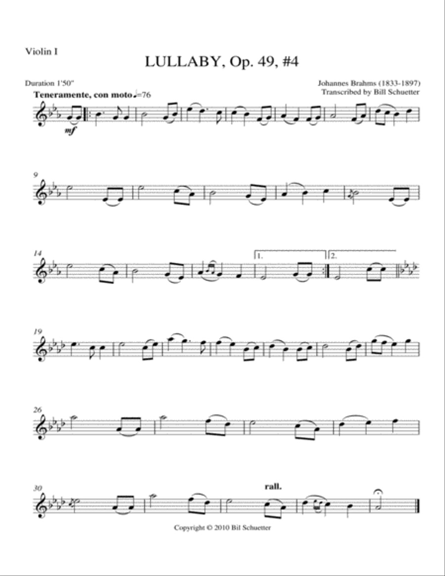 Lullaby Op 49, #4 Orchestra scores gallery preview page 3