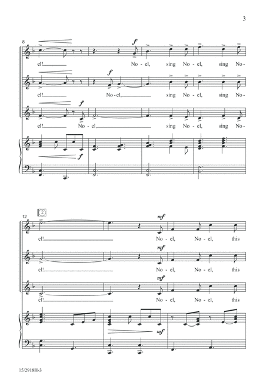 A Festive Noel SSA scores gallery preview page 3