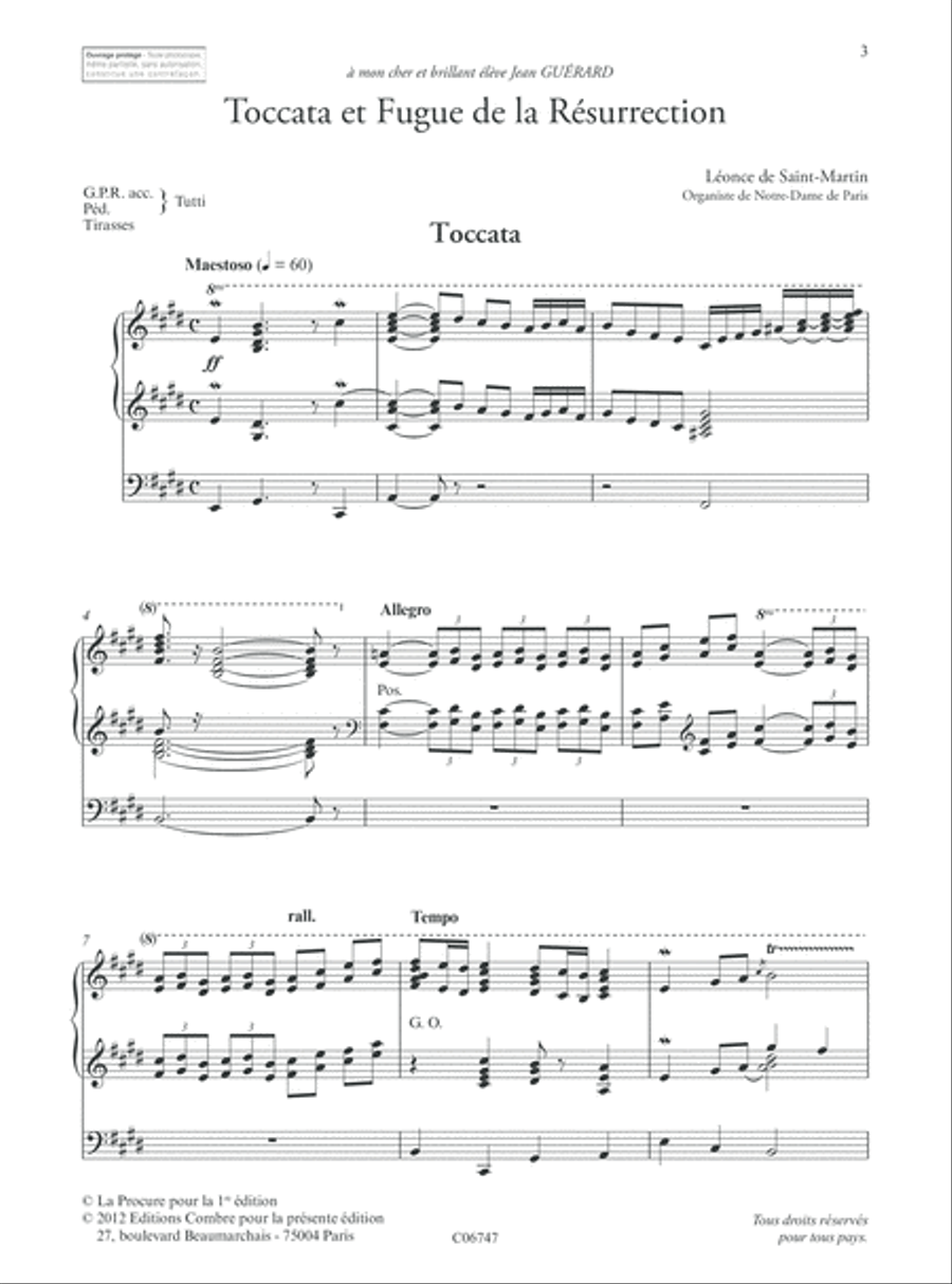 Toccata et Fugue de la Resurrection Organ scores gallery preview page 2