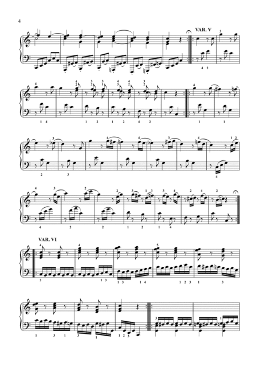 Mozart-12 Variations on Ah, vous dirai-je maman, K.265 Piano Solo scores gallery preview page 5