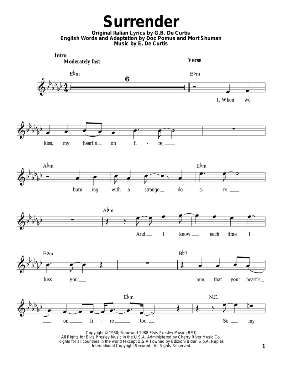 Surrender Voice scores gallery preview page 1