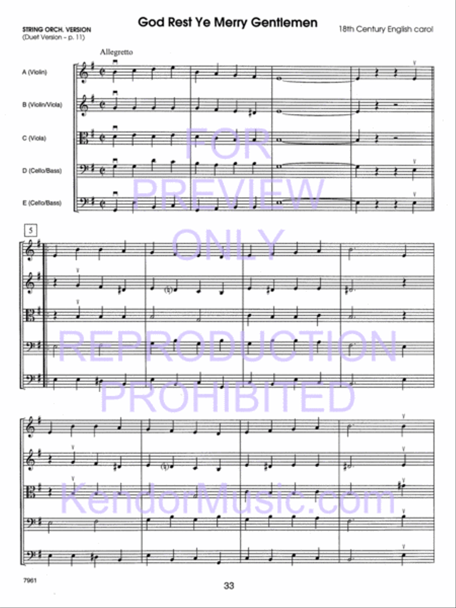 Holiday Strings (Score) String Orchestra scores gallery preview page 34