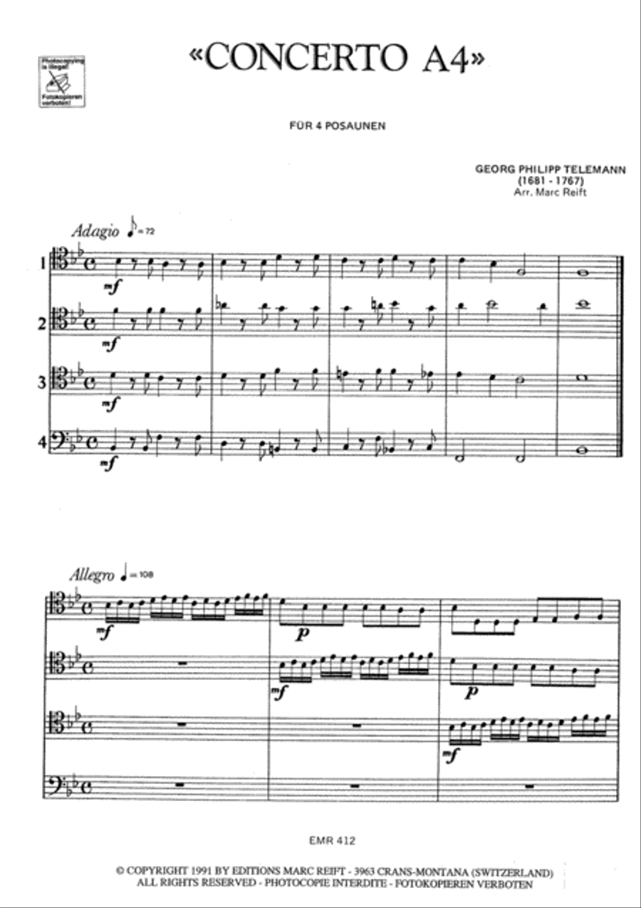 Concerto A 4 Trombone Quartet scores gallery preview page 3