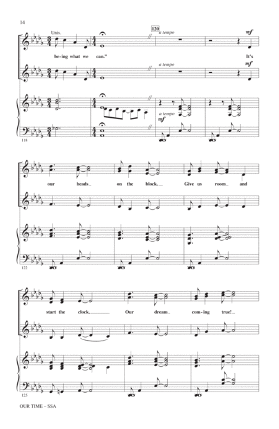 Our Time (from Merrily We Roll Along) (arr. Mac Huff) SSA scores gallery preview page 13