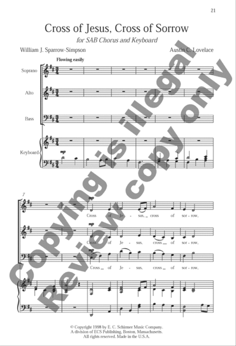 Somerset Anthem Books, Volume VI (Lent & Holy Week) 3-Part scores gallery preview page 21
