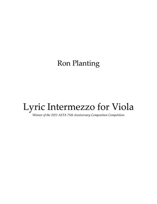 Lyric Intermezzo for Viola