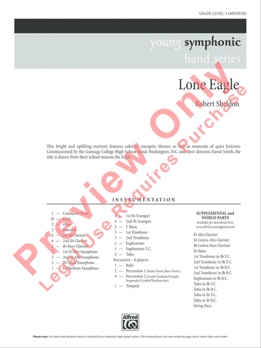 Lone Eagle Concert Band scores gallery preview page 2