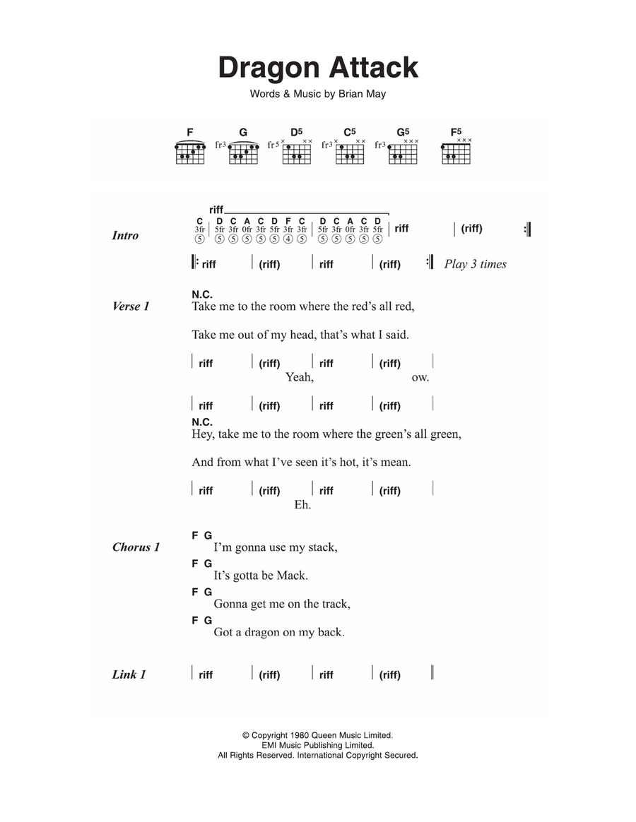 Dragon Attack Acoustic Guitar scores gallery preview page 1