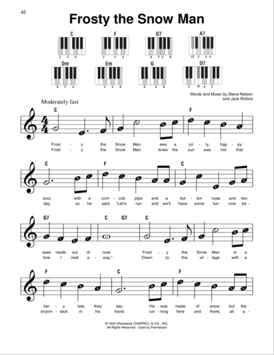 Frosty The Snow Man Frosty The Snow Man Easy Piano scores gallery preview page 1