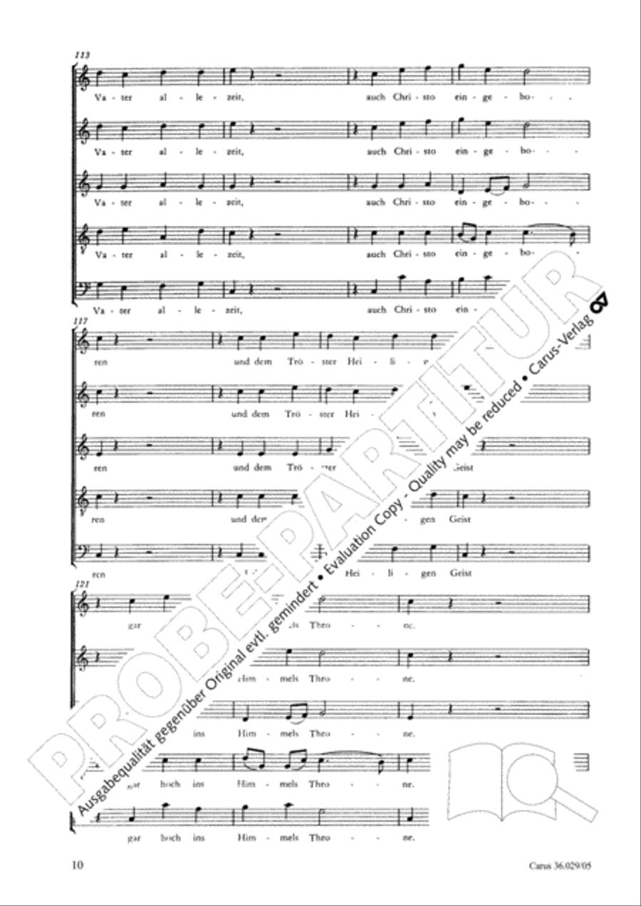 The voice of rejoicing and hope (Man singet mit Freuden vom Sieg) SSATB scores gallery preview page 11