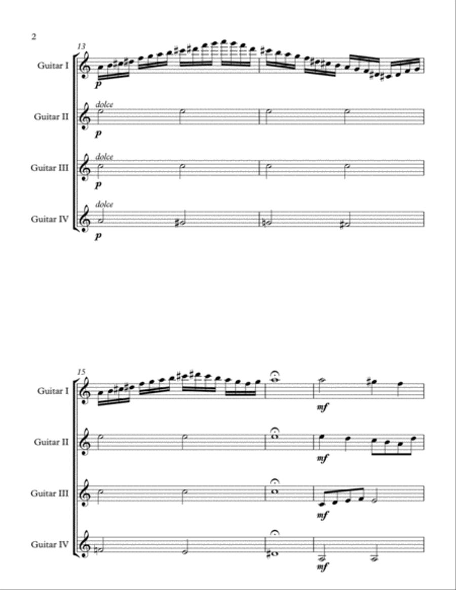 iii. el curandero (hierbas de alabanza) (leyendas del valle) Guitar Ensemble scores gallery preview page 2