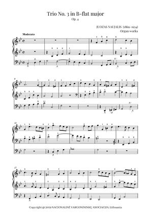 Trio No. 3 in B-flat major, Op. 4 by Juozas Naujalis (1869–1934)