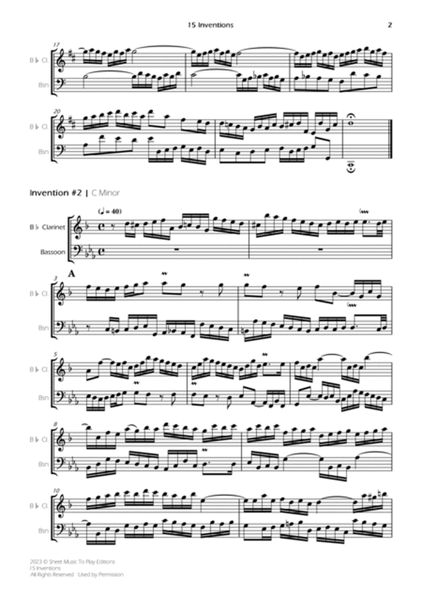 15 Inventions - Bb Clarinet and Bassoon (Full Score and Parts) image number null