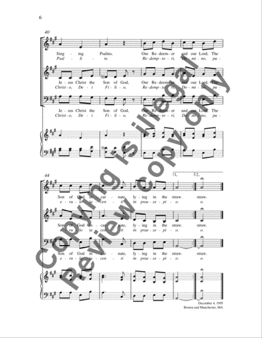 Singing Psalms to the Holy Child (Psallite unigenito) 3-Part scores gallery preview page 5
