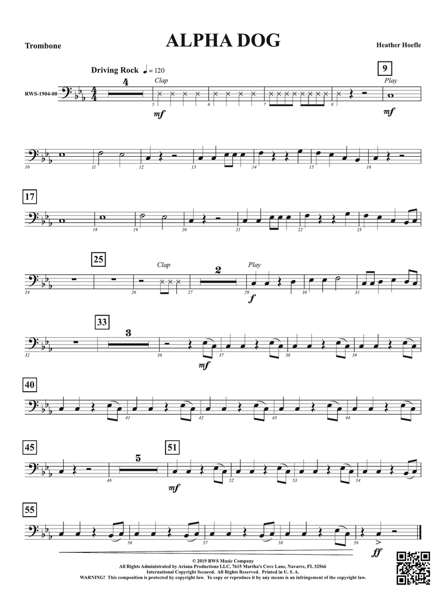 Alpha Dog: Trombone Trombone scores gallery preview page 1