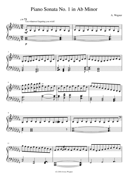 Piano Sonata 1 by Avery Wegner