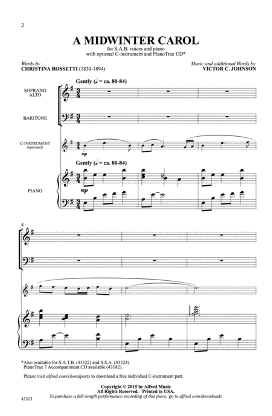 A Midwinter Carol Choir scores gallery preview page 1