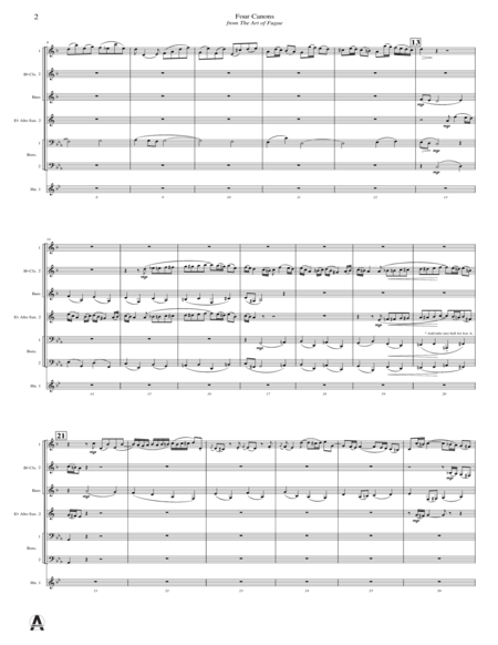 Four Canons from The Art of Fugue - STUDY SCORE ONLY
