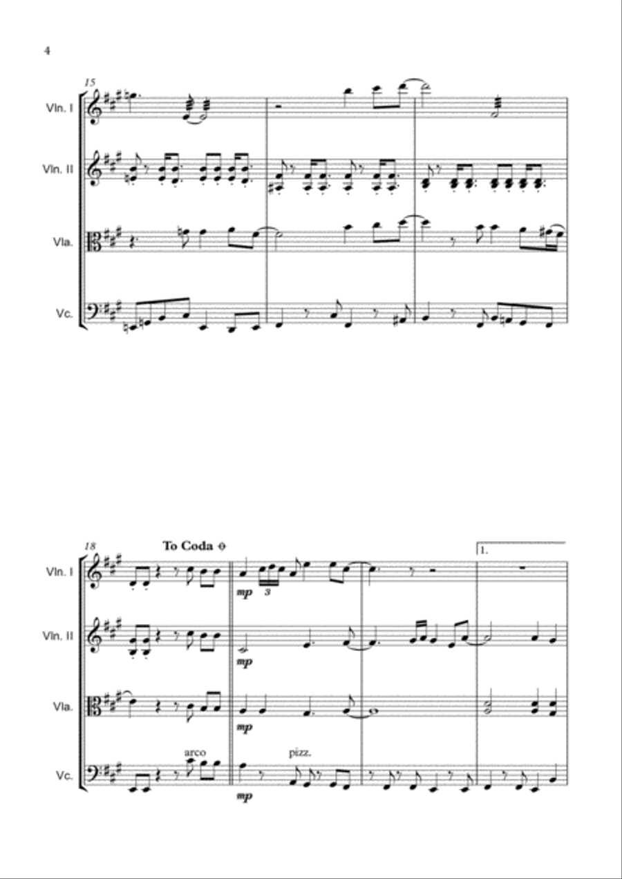 Tears In Heaven String Quartet scores gallery preview page 6