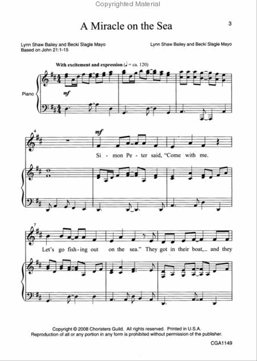 A Miracle on the Sea Unison Choir scores gallery preview page 2