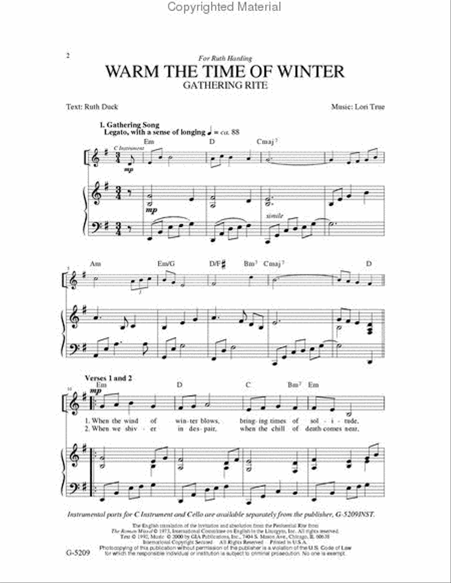 Warm the Time of Winter Warm the Time of Winter 4-Part scores gallery preview page 2