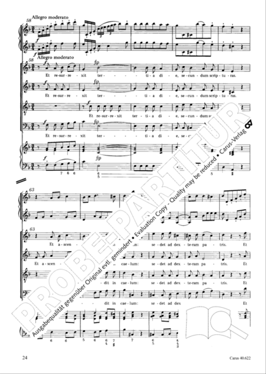Missa brevis in D minor 4-Part scores gallery preview page 25