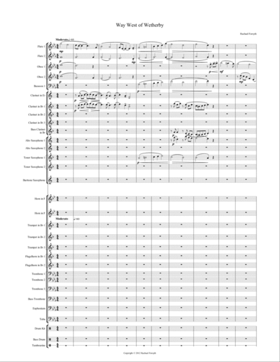 Way West of Wetherby - Windband Concert Band scores gallery preview page 1