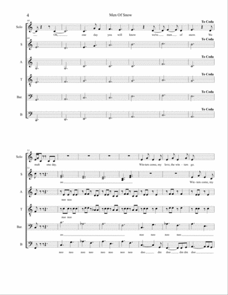 Men Of Snow Men Of Snow 4-Part scores gallery preview page 4