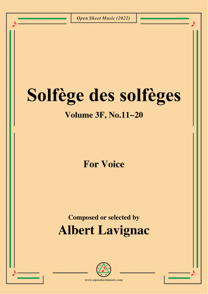 Lavignac-Solfege des solfeges,Volum 3F No.11-20,for Voice image number null