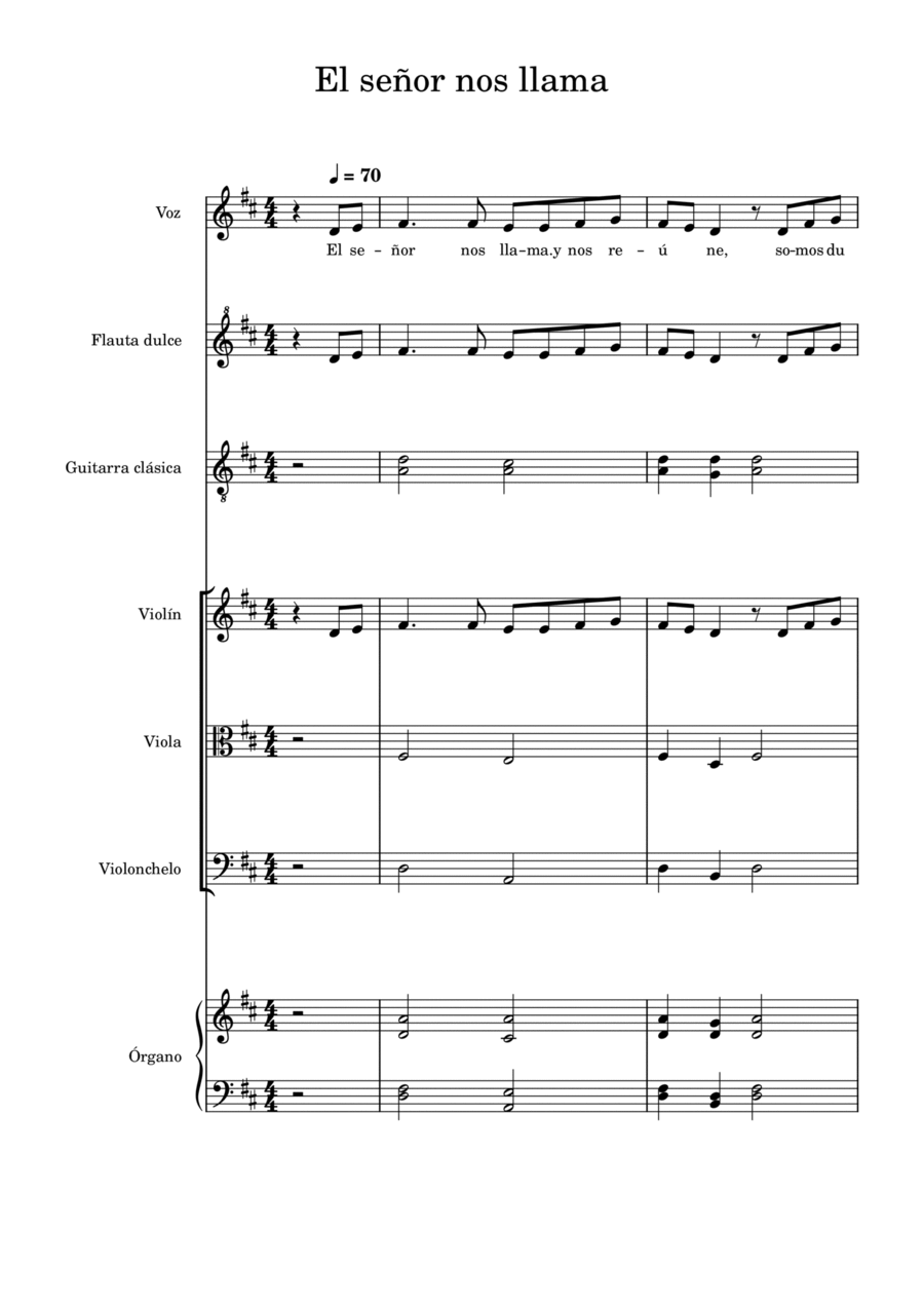 El señor nos llama y nos reune - Score Only Chamber Music scores gallery preview page 1
