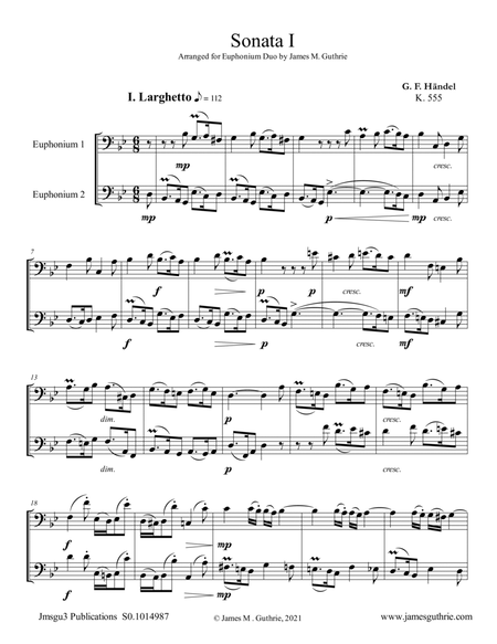 Handel: Sonata No. 1 for Euphonium Duo image number null