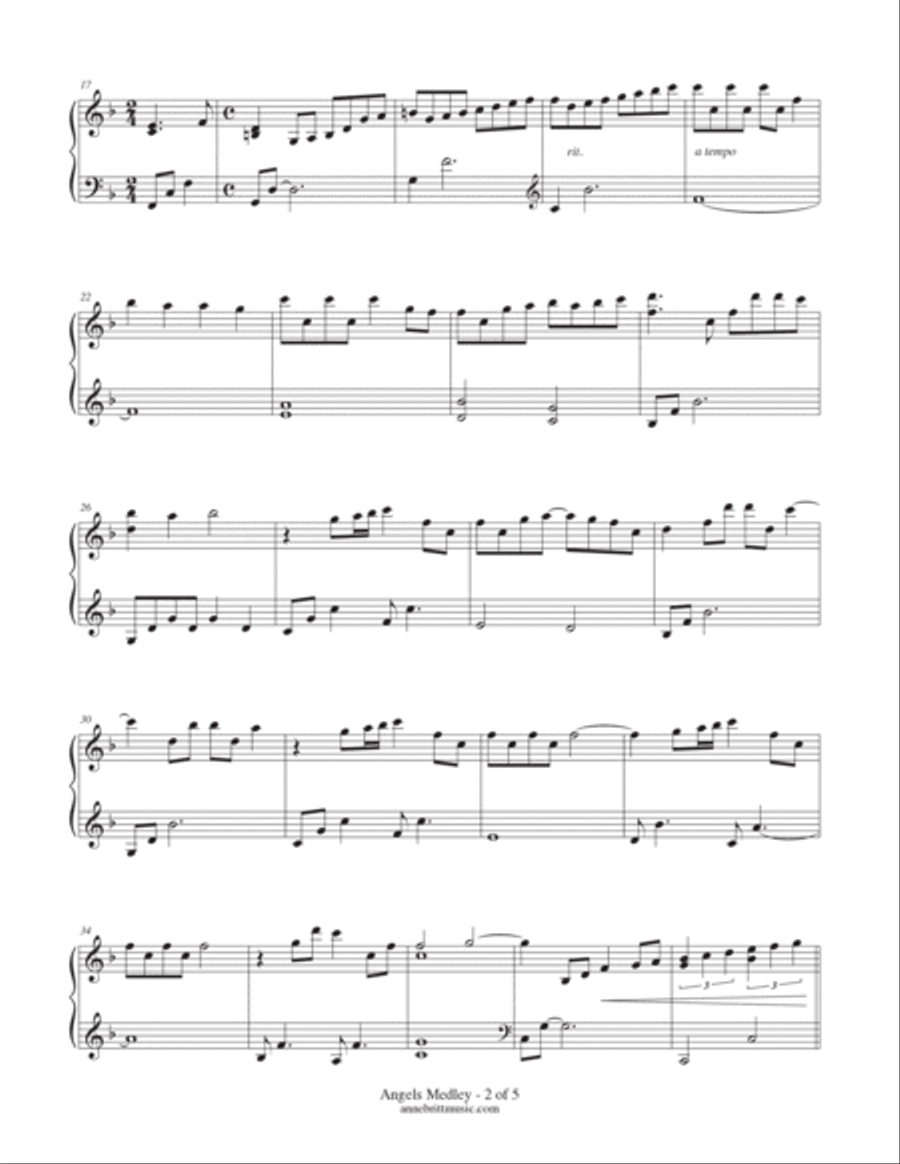 Angels Medley (Hark! The Herald Angels Sing & Angels We Have Heard on High) Piano Solo scores gallery preview page 2