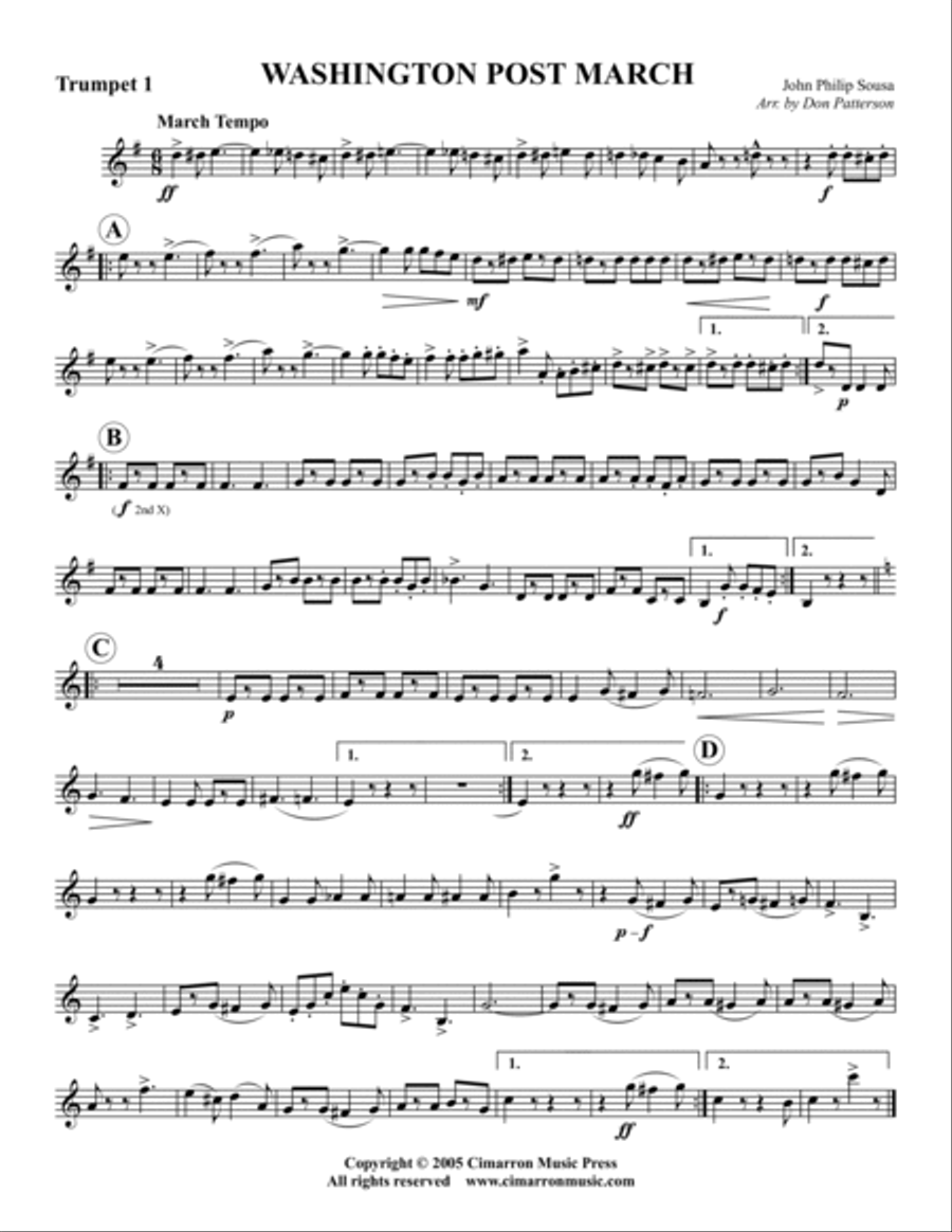 Washington Post March Brass Quintet scores gallery preview page 4