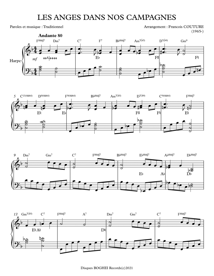 LES ANGES DANS NOS CAMPAGNES Harp scores gallery preview page 1