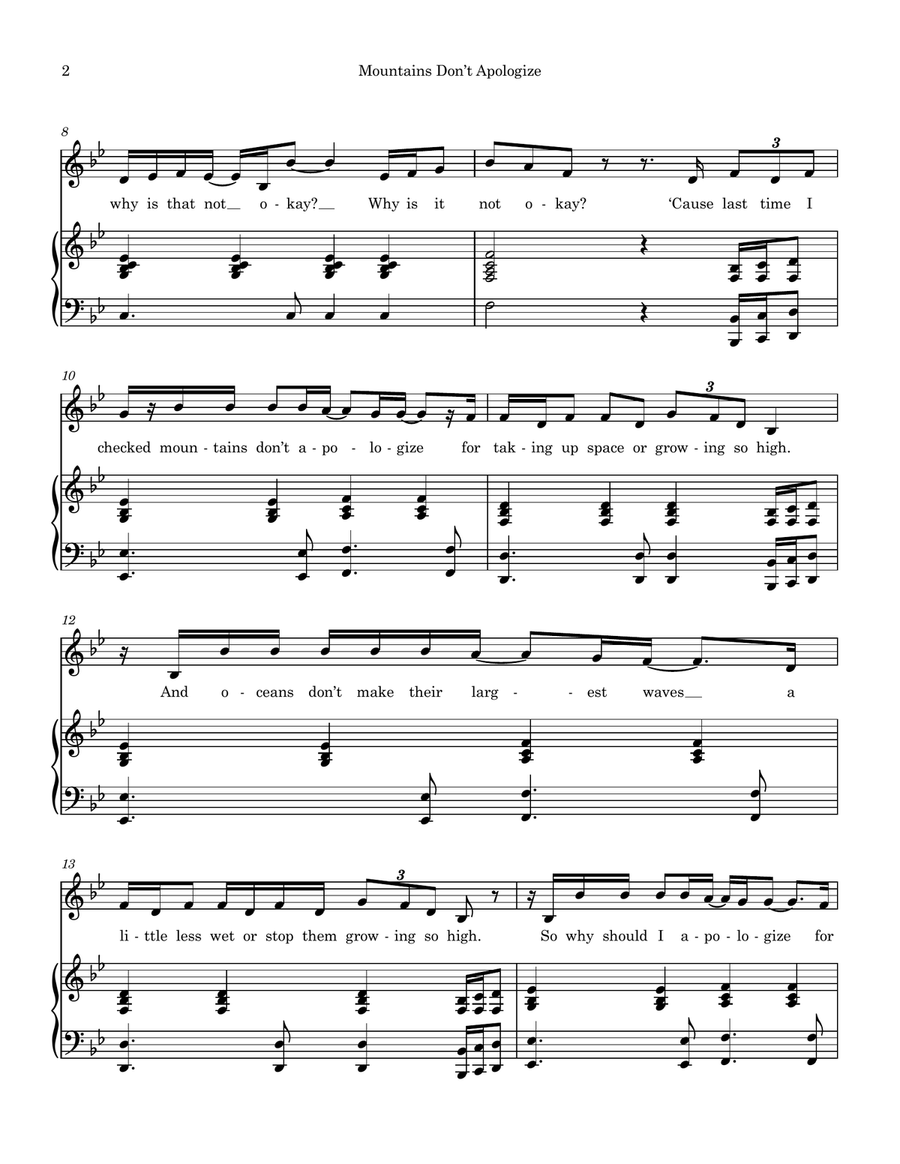 Mountains Don't Apologize - Artsy Girls Voice scores gallery preview page 2