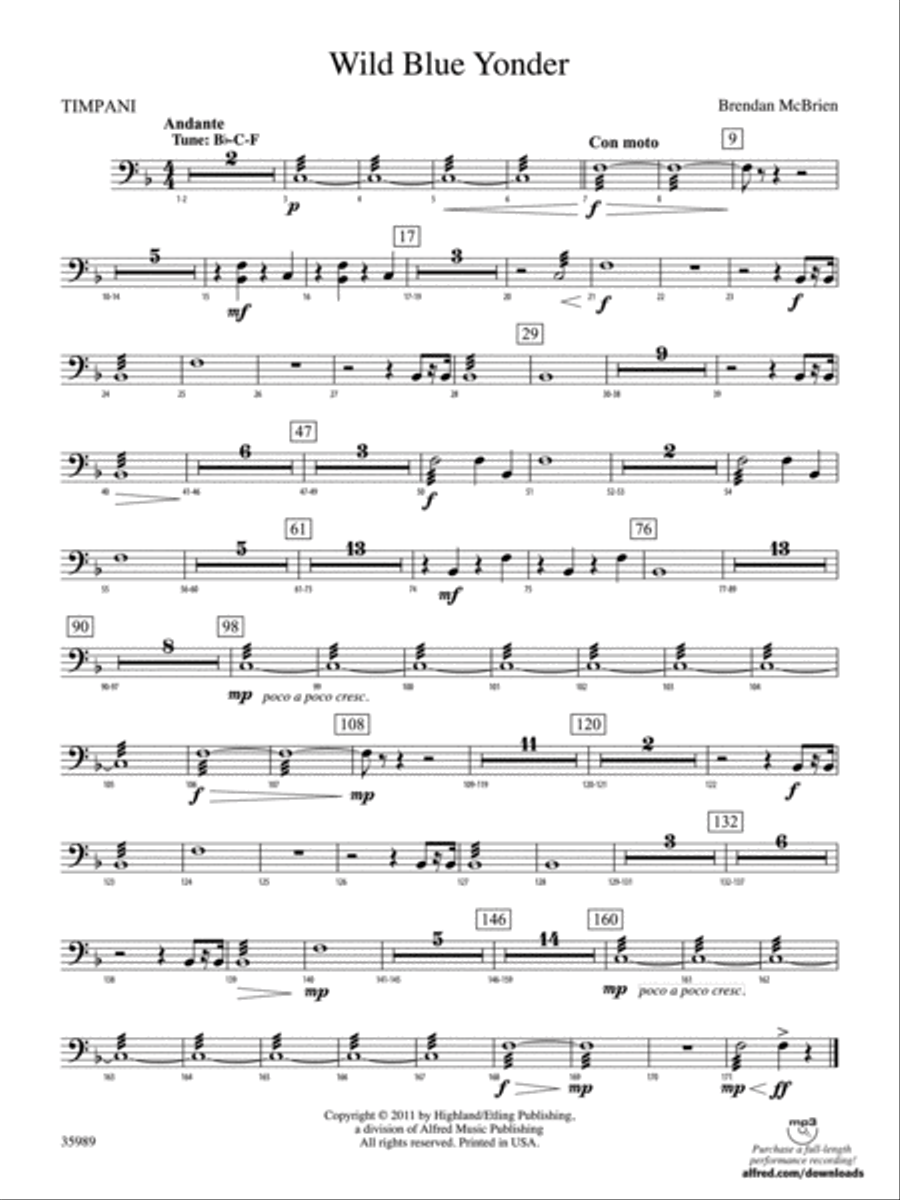 Wild Blue Yonder: Timpani Full Orchestra scores gallery preview page 1