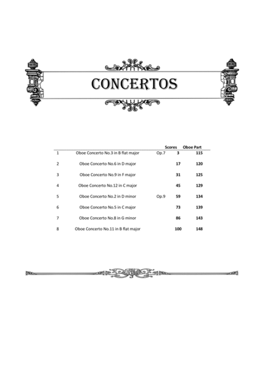Albinoni - 8 Concertos Op.7-9 for Oboe and Piano - Scores and Part