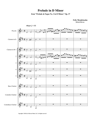 Mendelssohn - Prelude in D Minor, Op. 37 (Clarinet Nonet + Piccolo)