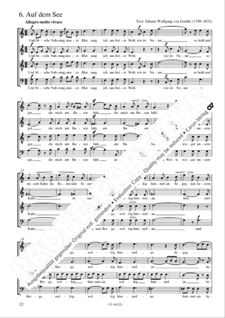 Im Freien zu singen (Heft 1) Choir scores gallery preview page 13