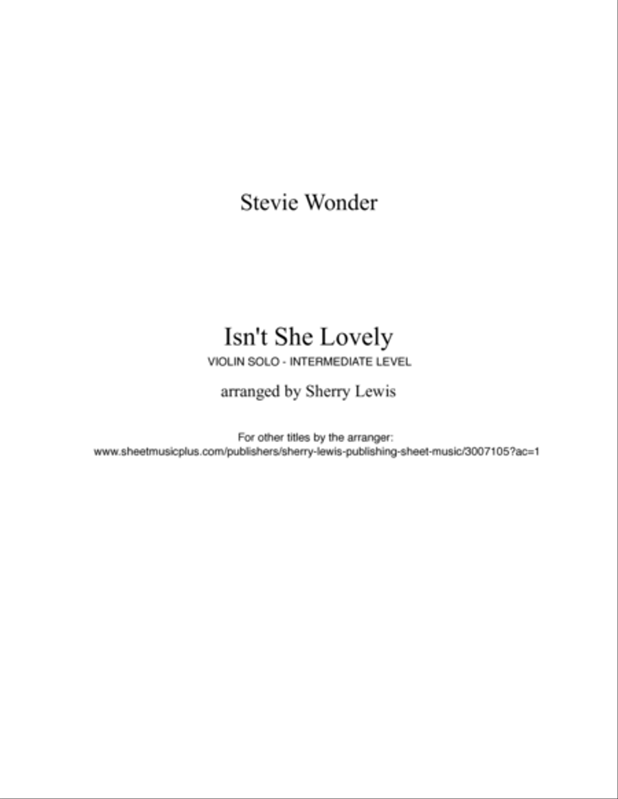 Isn't She Lovely Violin Solo scores gallery preview page 2