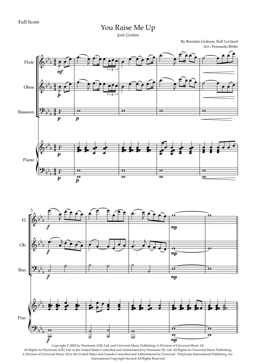You Raise Me Up You Raise Me Up Small Ensemble scores gallery preview page 1