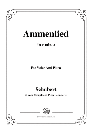 Schubert-Ammenlied in e minor,for voice and piano