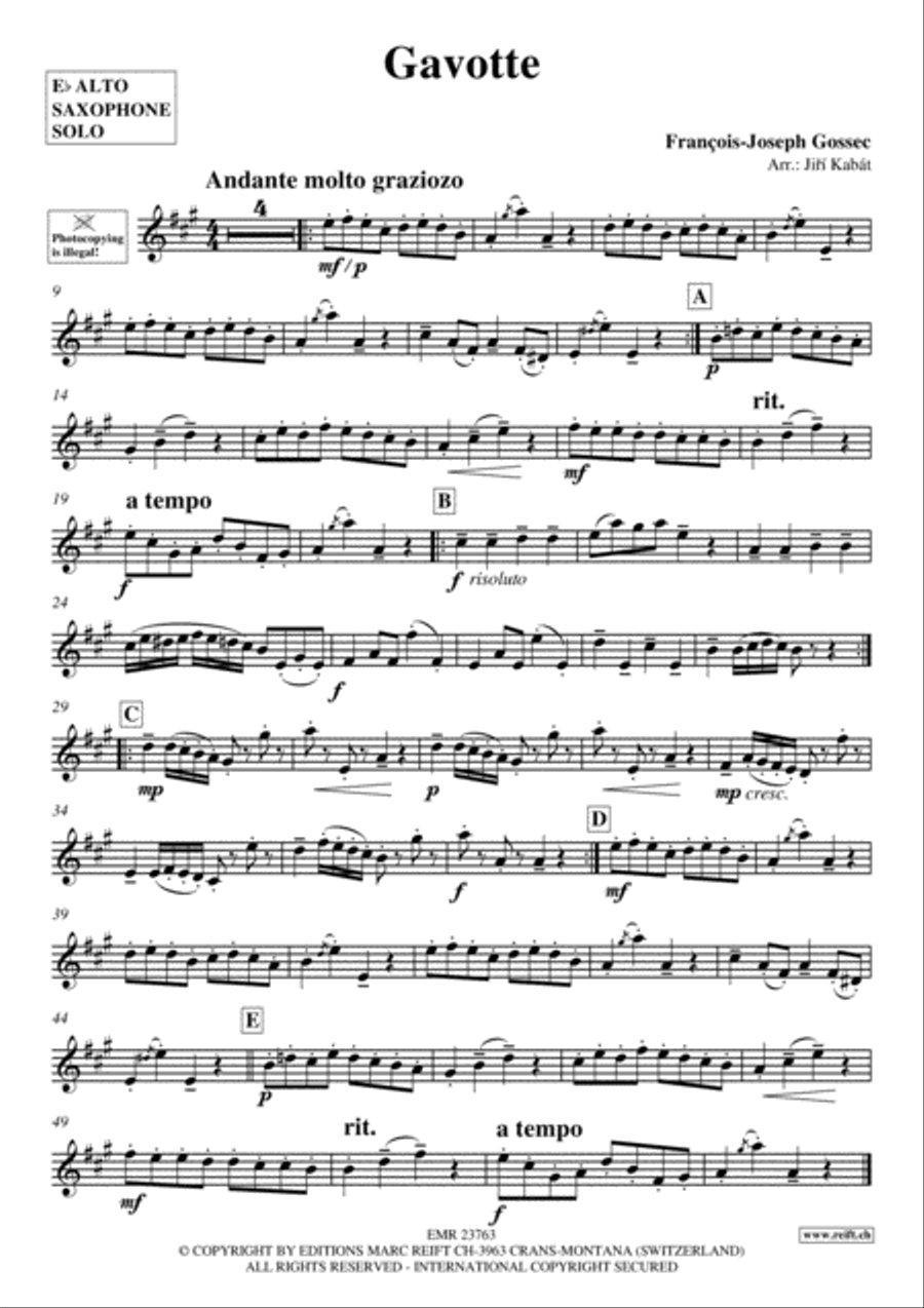 Gavotte Alto Saxophone scores gallery preview page 2