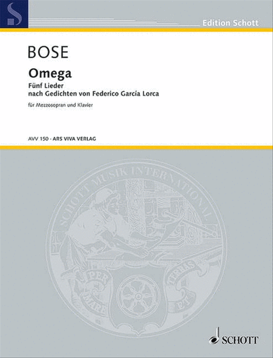 Omega: Five Lieder Mezzo Soprano/piano Mezzo-Soprano Voice scores gallery preview page 1