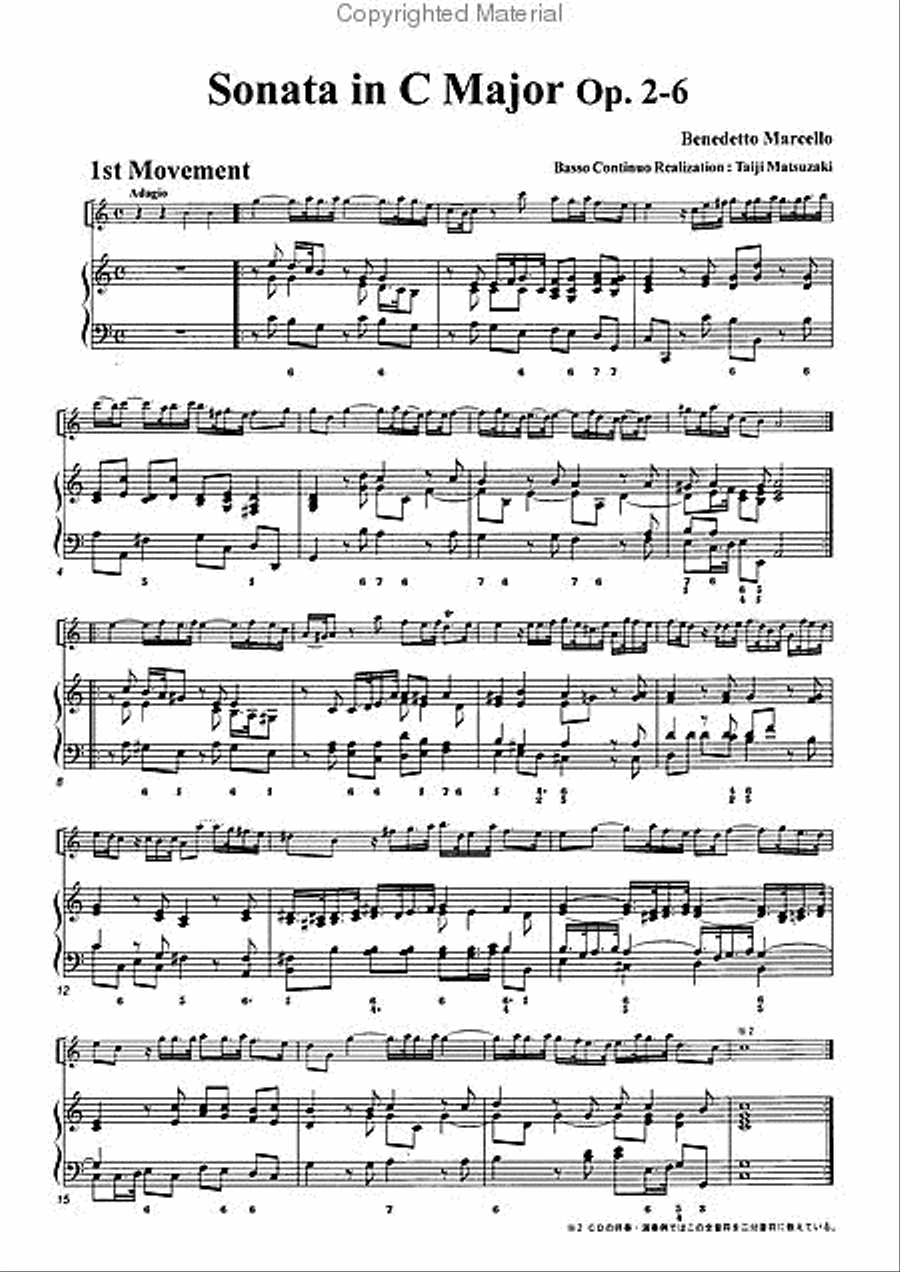 Sonata in C Major, Op. 2-6 Alto Recorder scores gallery preview page 3