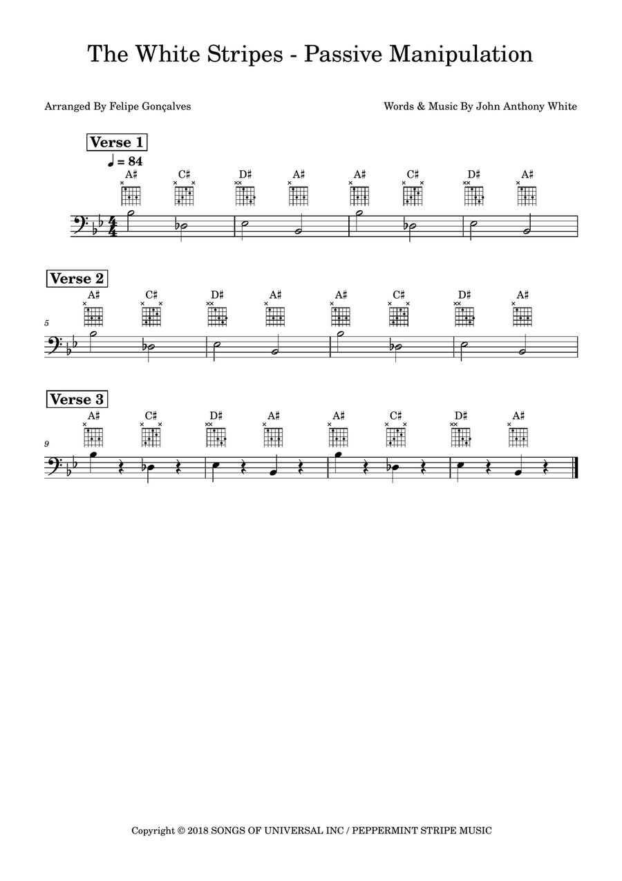 Passive Manipulation Bass Guitar scores gallery preview page 1