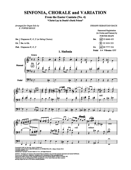 Sinfonia, Chorale and Variation from Cantata No. 4