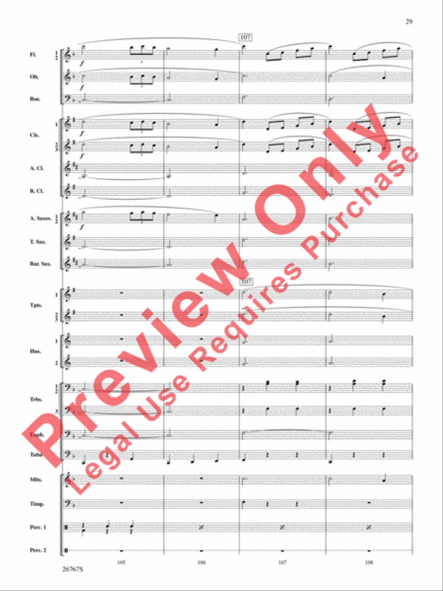 Variations on Ding Dong the Witch Is Dead (from The Wizard of Oz) Concert Band scores gallery preview page 30