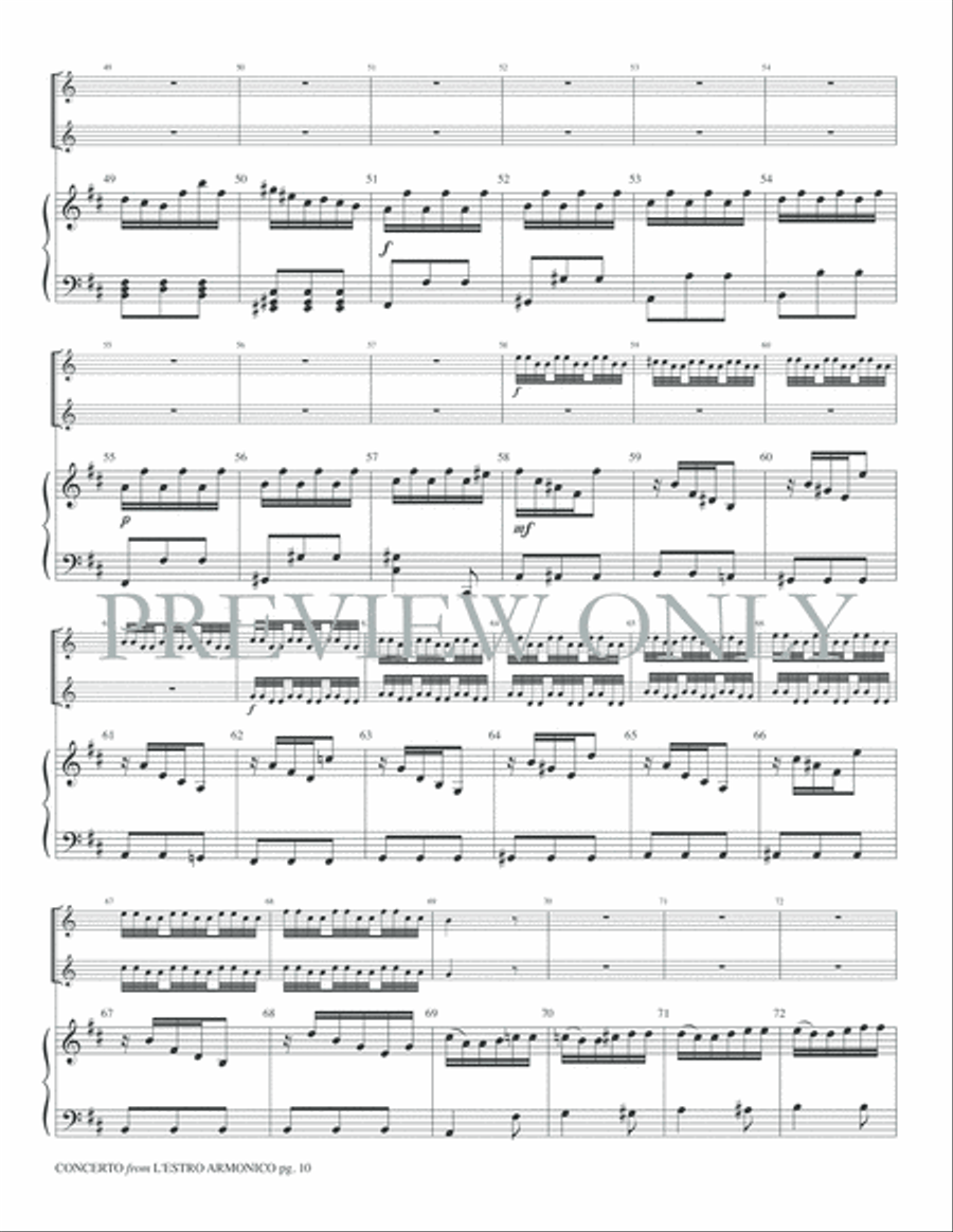Concerto from L'Estro armonico, Op. 3, No. 9 Trumpet Duet scores gallery preview page 12