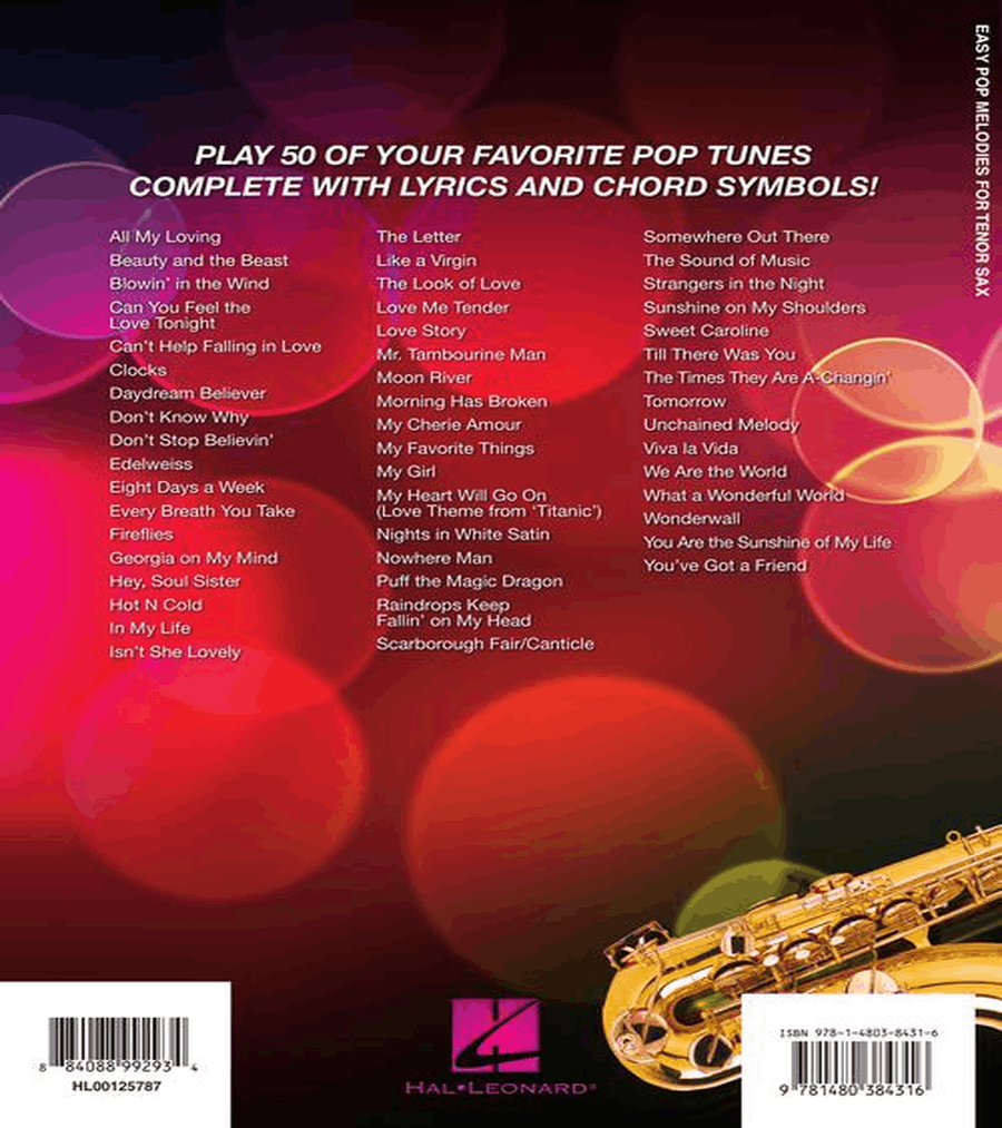 Easy Pop Melodies Tenor Saxophone scores gallery preview page 6